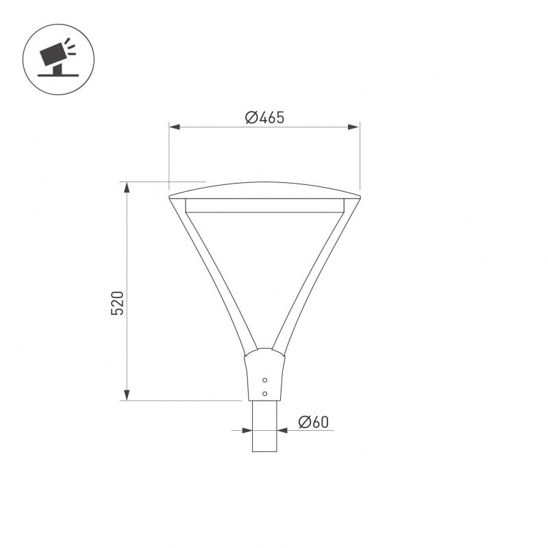 Светильник ALT-OSARIS-50W Warm2700 (BK, 145x60 deg, 230V) (Arlight, IP65 Металл, 5 лет) 060318