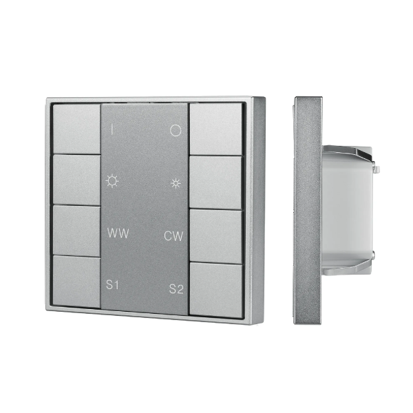 INTELLIGENT ARLIGHT Кнопочная панель DALI-201-23-1G-2SC-MIX-DT8-IN Silver (BUS, Frame) (IARL, IP20 Металл, 3 года) 048217