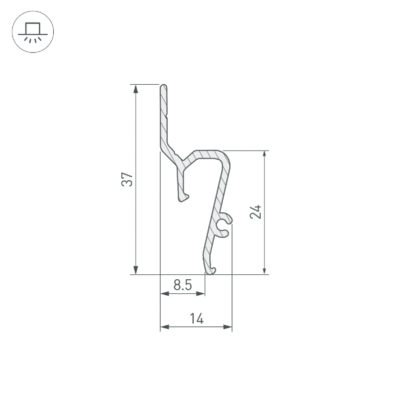 Профиль STRETCH-SHADOW-TECH-2000 BLACK (A2-DELTA) (Arlight, Алюминий) 039509