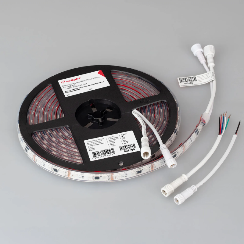 Светодиодная лента герметичная DMX-PS-B60-12mm 12V RGB-PX3 (14 W/m, IP67, 5060, 5m) (Arlight, -) 039605