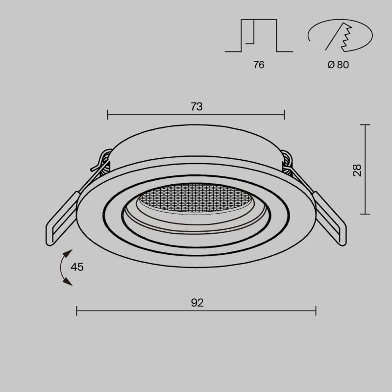 Встраиваемый светильник Technical DL025-2-01W-1(N)