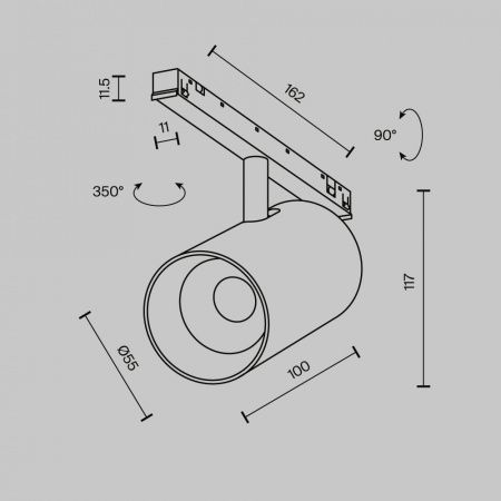 Трековый светильник Technical TR243-12W3K-B