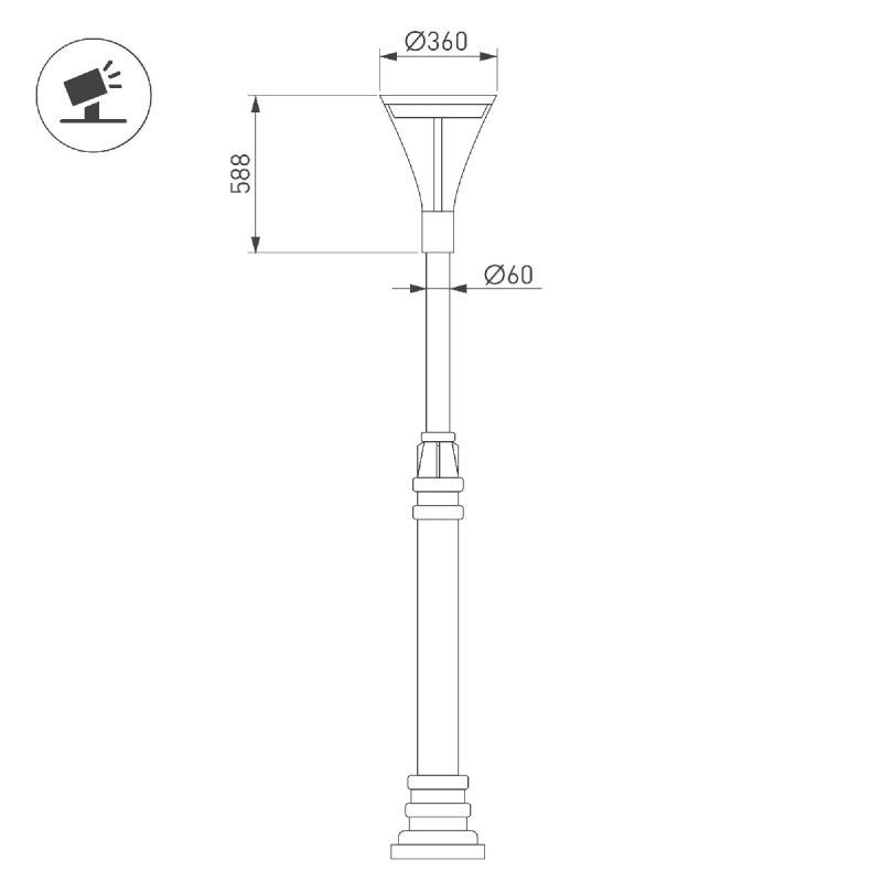 Светильник OXOR-LUMME-BUE-О - 360x588-50W Day4000 (BK, 120 deg, 230V) IP65 (Arlight, -) 052453