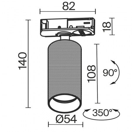 Трековый светильник Technical TR089-1-GU10-BB