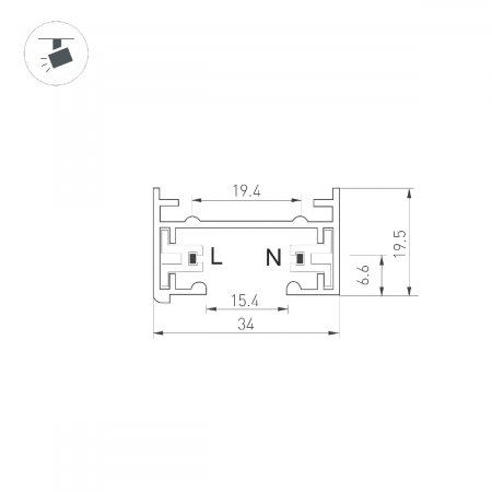 Трек LGD-2TR-TRACK-2000-BK (C) (Arlight, IP20 Металл, 3 года) 022772