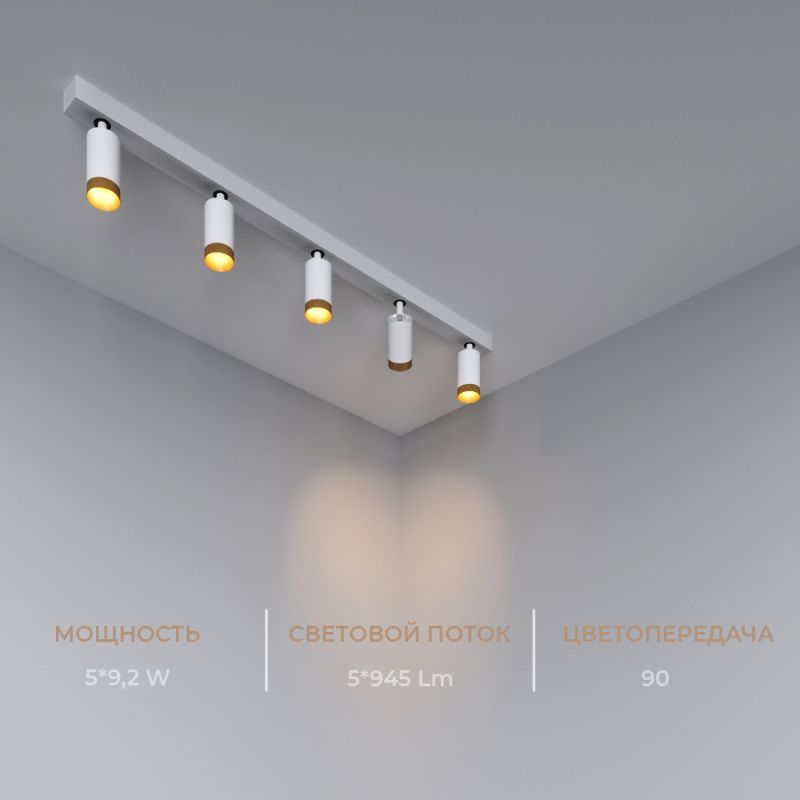Накладной светодиодный светильник Ledron SAGITONY E5 S60 Wooden White