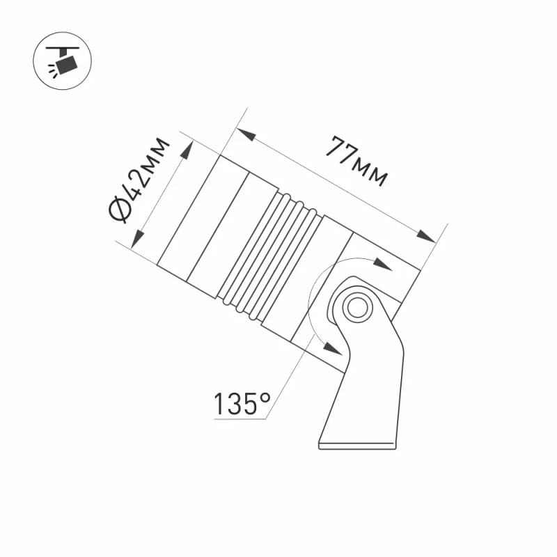 Светильник ALT-RAY-R42-5W Day4000 (DG, 25 deg, 230V) (Arlight, IP67 Металл, 3 года) 032652