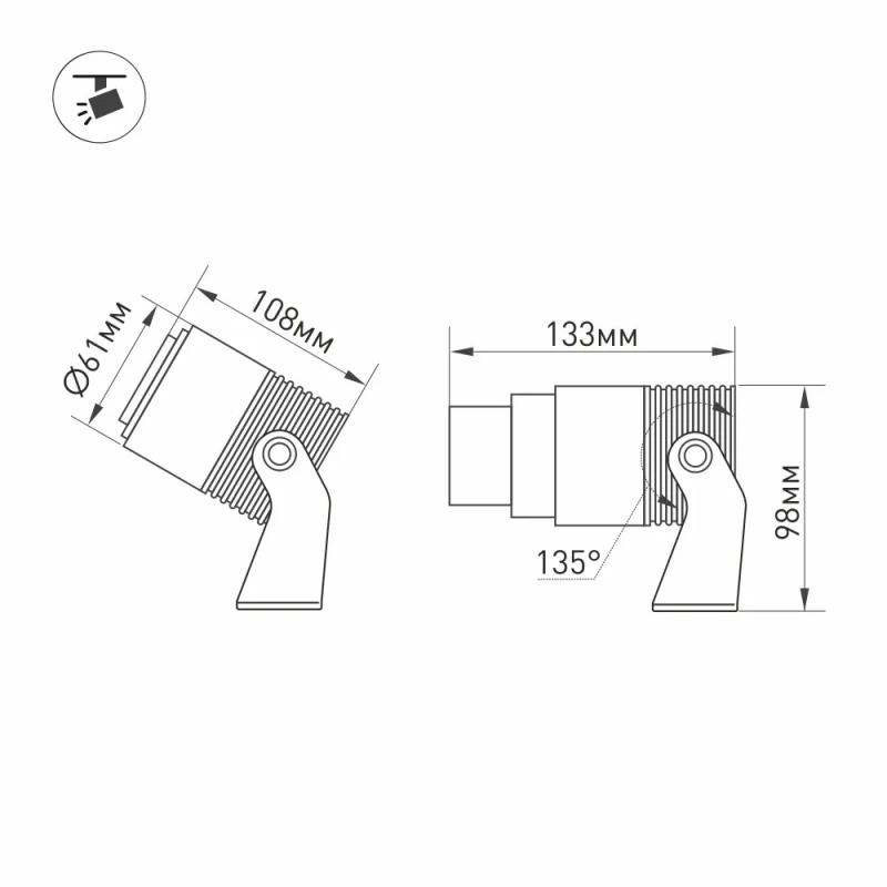 Светильник ALT-RAY-ZOOM-R61-12W Warm3000 (DG, 10-60 deg, 230V) (Arlight, IP67 Металл, 3 года) 026447