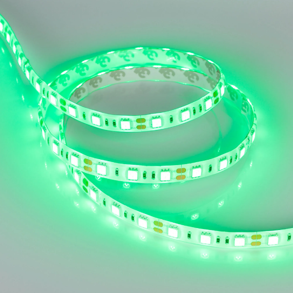 Светодиодная лента RTW 2-5000SE 12V Green 2x (5060, 300 LED, LUX) (Arlight, 14.4 Вт/м, IP65) 015434