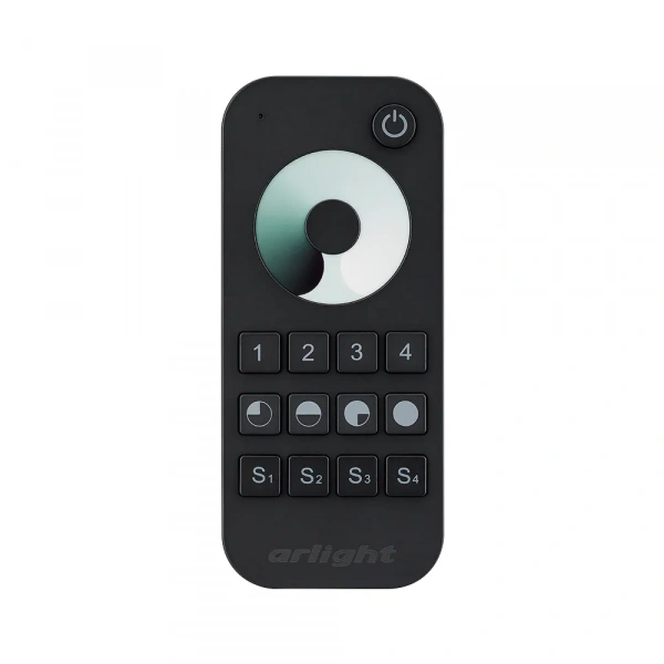 Пульт SMART-R24-DIM Black (4 зоны, 2.4G) (Arlight, IP20 Пластик, 5 лет) 023475