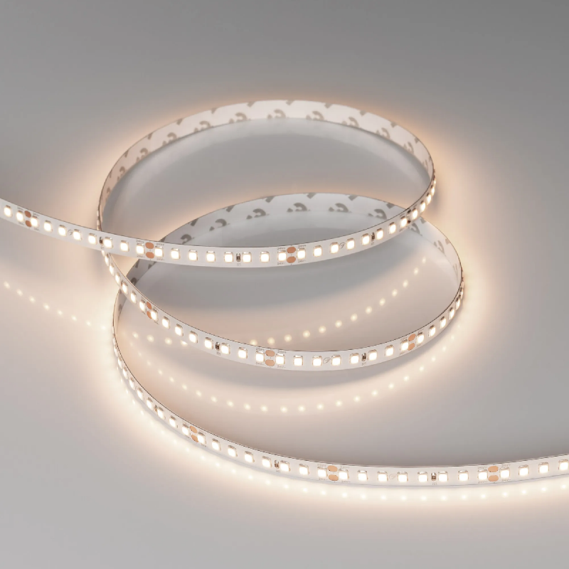 Светодиодная лента RT-A160-8mm 24V Warm3500 (12 W/m, IP20, 2835, 5m) (Arlight, высок.эфф.150 лм/Вт) 028560(2)
