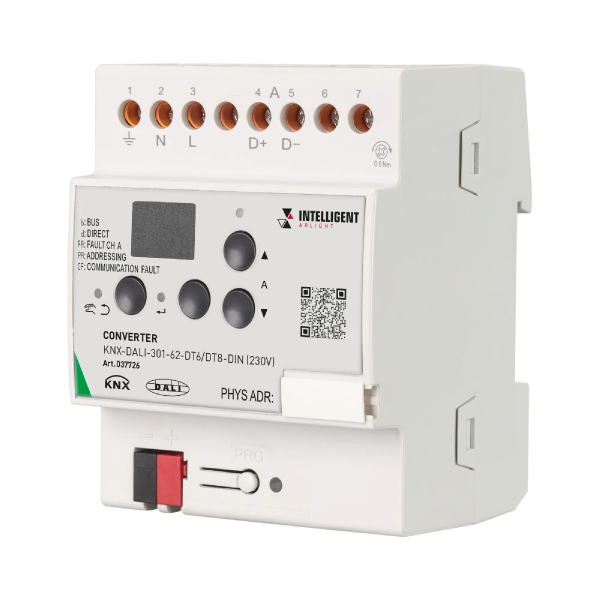 INTELLIGENT ARLIGHT Конвертер KNX-DALI-301-62-DT6/DT8-DIN (230V) (IARL, IP20 Пластик, 3 года) 037726