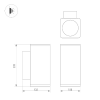 Светильник LGD-EVO-WALL-TWIN-S100x100-2x12W Warm3000 (GR, 44 deg, 230V) (Arlight, IP54 Металл, 3 года) 046195