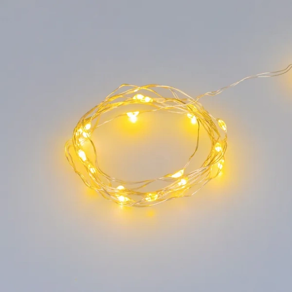 Светодиодная гирлянда ARD-DEW-HOME-2000-CLEAR-20LED-STD Yellow (3V, Battery Pack) (Ardecoled, IP20) 048703
