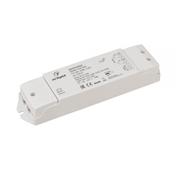 Контроллер SMART-K22-MIX (12-36V, 2x8A, 2.4G) (Arlight, IP20 Пластик, 5 лет) 025146