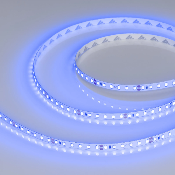 Светодиодная лента RT-A120-8mm 24V Blue (9.6 W/m, IP20, 2835, 5m) (Arlight, 9.6 Вт/м, IP20) 008783(3)