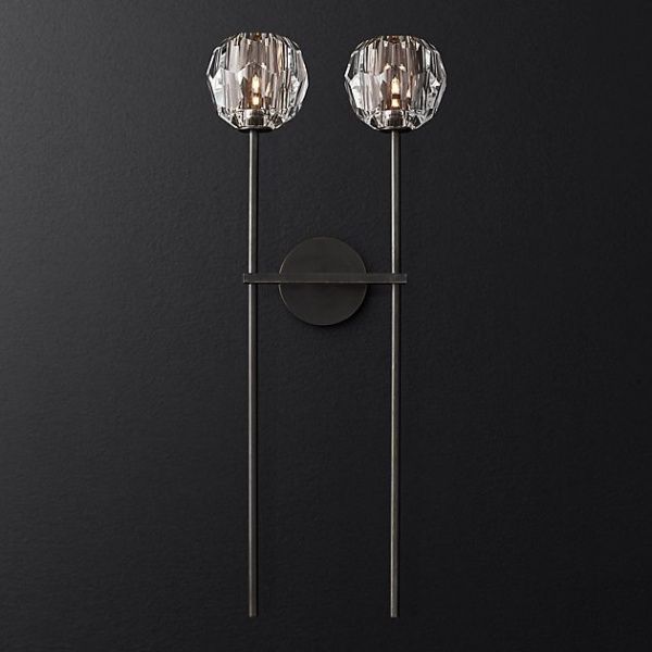 Бра Restoration Hardware Boule De Cristal Grand Double Sconce Bronze