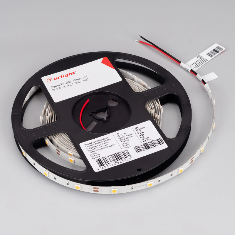 Светодиодная лента RT 2-5000 12V White6000 (5060, 150 LED, LUX) (Arlight, 7.2 Вт/м, IP20) 010595(B)