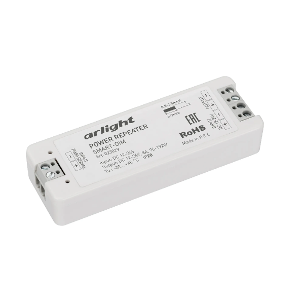 Усилитель SMART-DIM (12-24V, 1x8A) (Arlight, IP20 Пластик, 5 лет) 023829