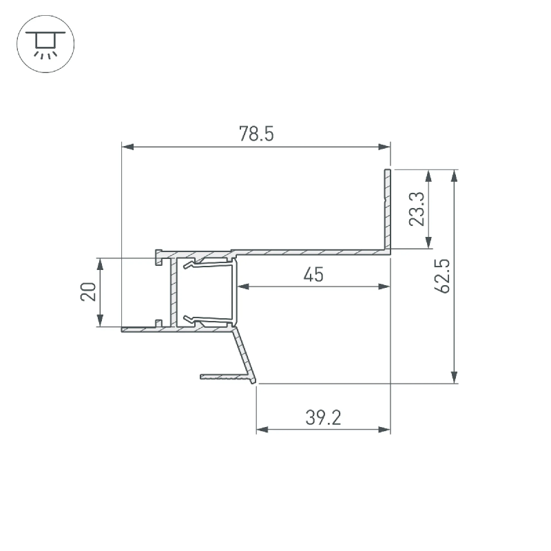 Профиль СEIL-S18-SHADOW-SIDE-3000 WHITE (Arlight, Алюминий) 050501