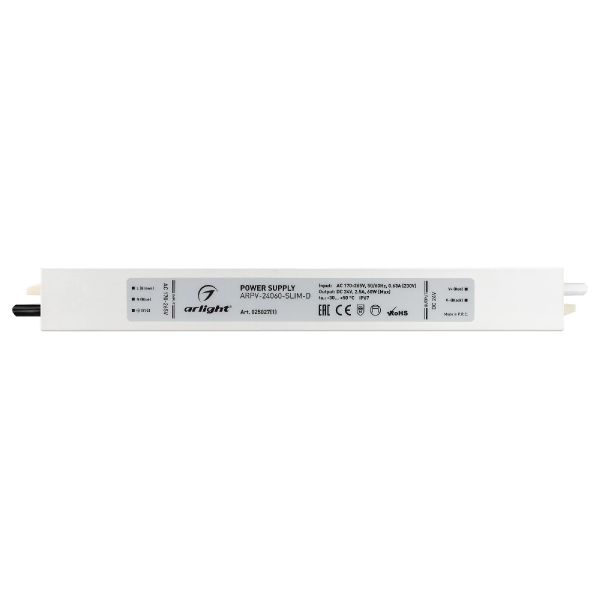 Блок питания ARPV-24060-SLIM-D (24V, 2.5A, 60W) (Arlight, IP67 Металл, 3 года) 025027(1)