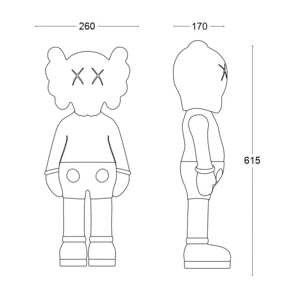 Дизайнерская статуэтка KAWS Mini чёрно-белый