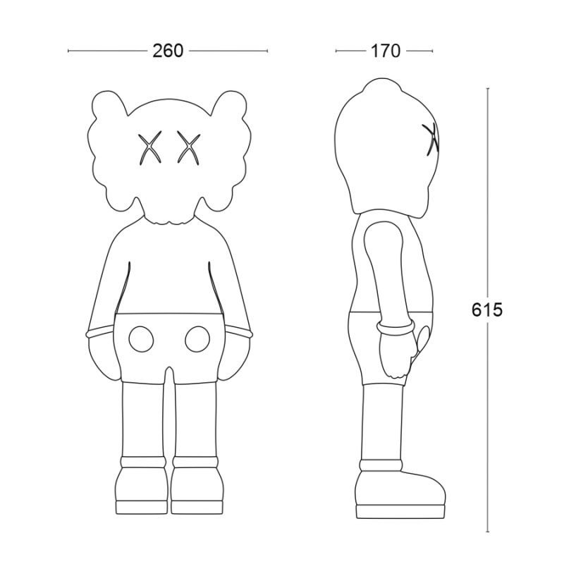 Дизайнерская статуэтка KAWS Mini чёрно-белый