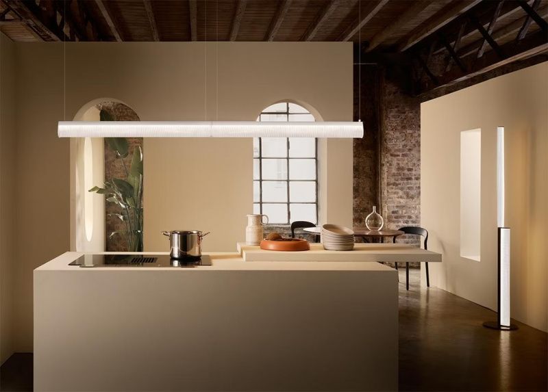 Торшер Modula Twisted light grey/plisse