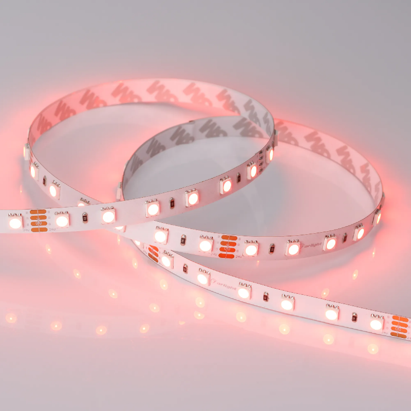 Светодиодная лента RT 2-5000 24V RGB 2x (5060, 300 LED, LUX) (Arlight, 14.4 Вт/м, IP20) 010367(B)