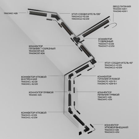 Шинопровод встраиваемый Technical TRX034-423.12B