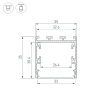 Профиль LINE-M-3535-3000 BLACK (Arlight, Алюминий) 053402