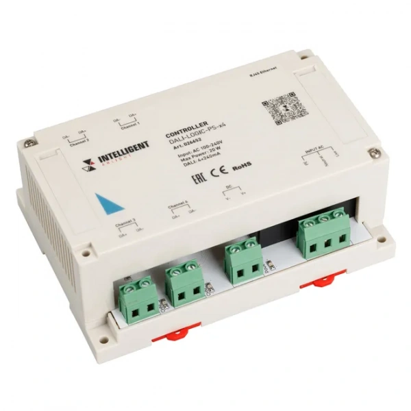 INTELLIGENT ARLIGHT Контроллер DALI-LOGIC-PS-x4 (230B, Ethernet) (IARL, IP20 Пластик, 2 года) 026652