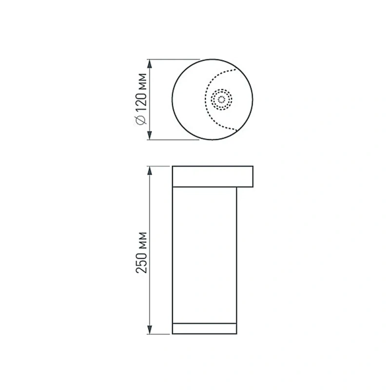 Светильник LGD-Path-Round120-H250B-12W Warm White (Arlight, IP54 Металл, 3 года) 020335
