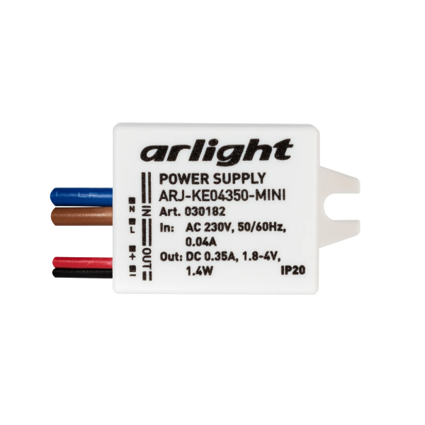 Блок питания ARJ-KE04350-MINI (1.4W, 350mA) (Arlight, IP20 Пластик, 5 лет) 030182