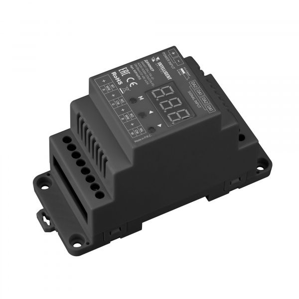 INTELLIGENT ARLIGHT Диммер SMART-DALI-104-62-ADDR-RGBW-DT6/DT8-PD-DIN Black (12-48V, 4x5А) (IARL, IP20 Пластик, 5 лет) 039147(1)