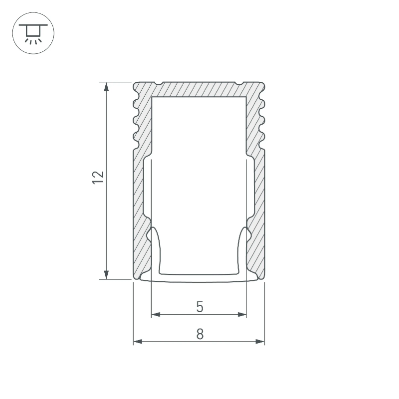 Профиль SL-MINI-8-H12-2000 BLACK (Arlight, Алюминий) 037106