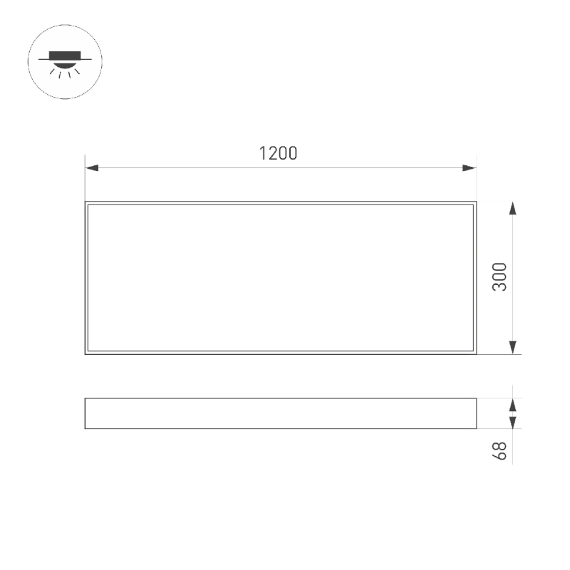 Панель IM-EMERGENCY-1.5H-S300x1200-45W White6000 (WH, 120 deg, 230V) (Arlight, IP40 Металл, 2 года) 034937