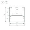 Профиль LINE-S-7575-3000 WHITE (Arlight, Алюминий) 041860