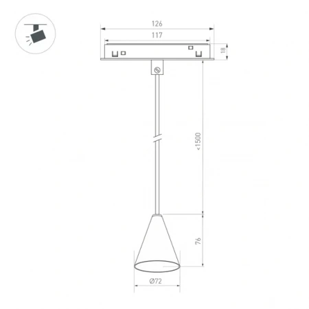 Светильник MAG-ORIENT-CONE-HANG-7W Day4000 (BK, 40 deg, 48V) (Arlight, IP20 Металл, 3 года) 036391