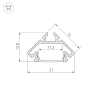 Профиль PDS45-LITE-2000 ANOD (Arlight, Алюминий) 023862