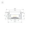 Профиль FLOOR27-H11-F-2000 ANOD (Arlight, Алюминий) 060247