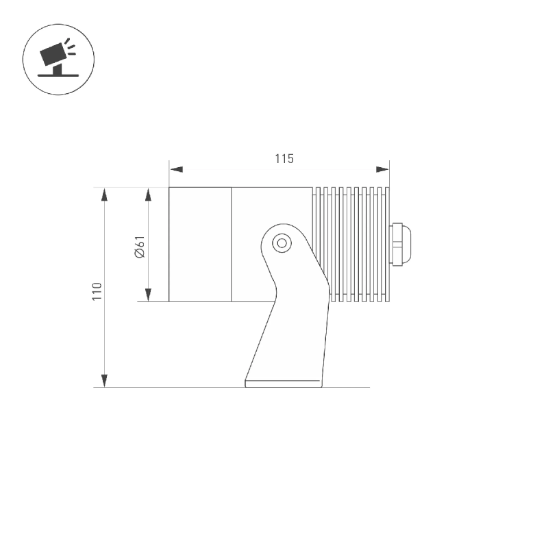 Светильник ALT-RAY-R61-12W Day4000 (DG, 6 deg, 230V) (Arlight, IP67 Металл, 3 года) 042584